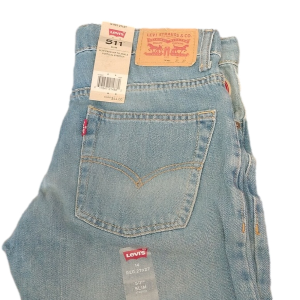 Levi's Big Boys 511 Slim Stretch Denim Blue Jeans, Dallas, 14 Regular 27x27